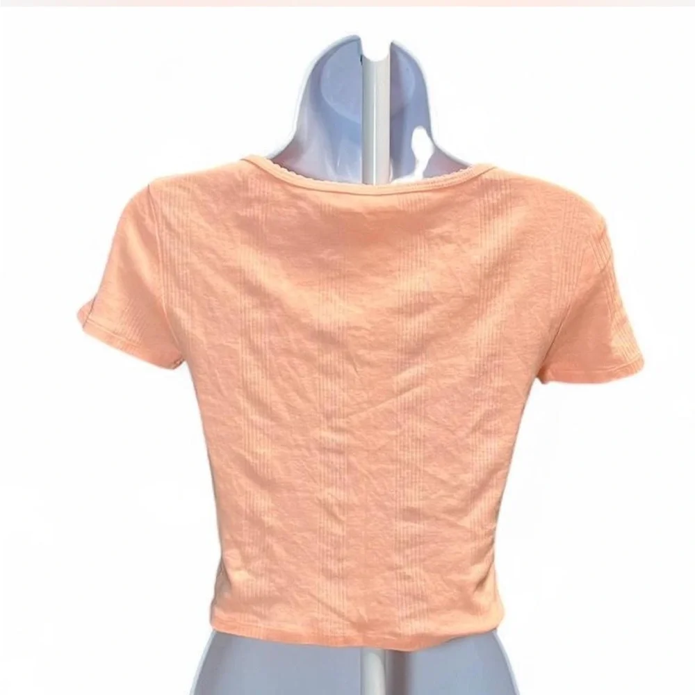 American Eagle Peachy Pink ribbed crop Top